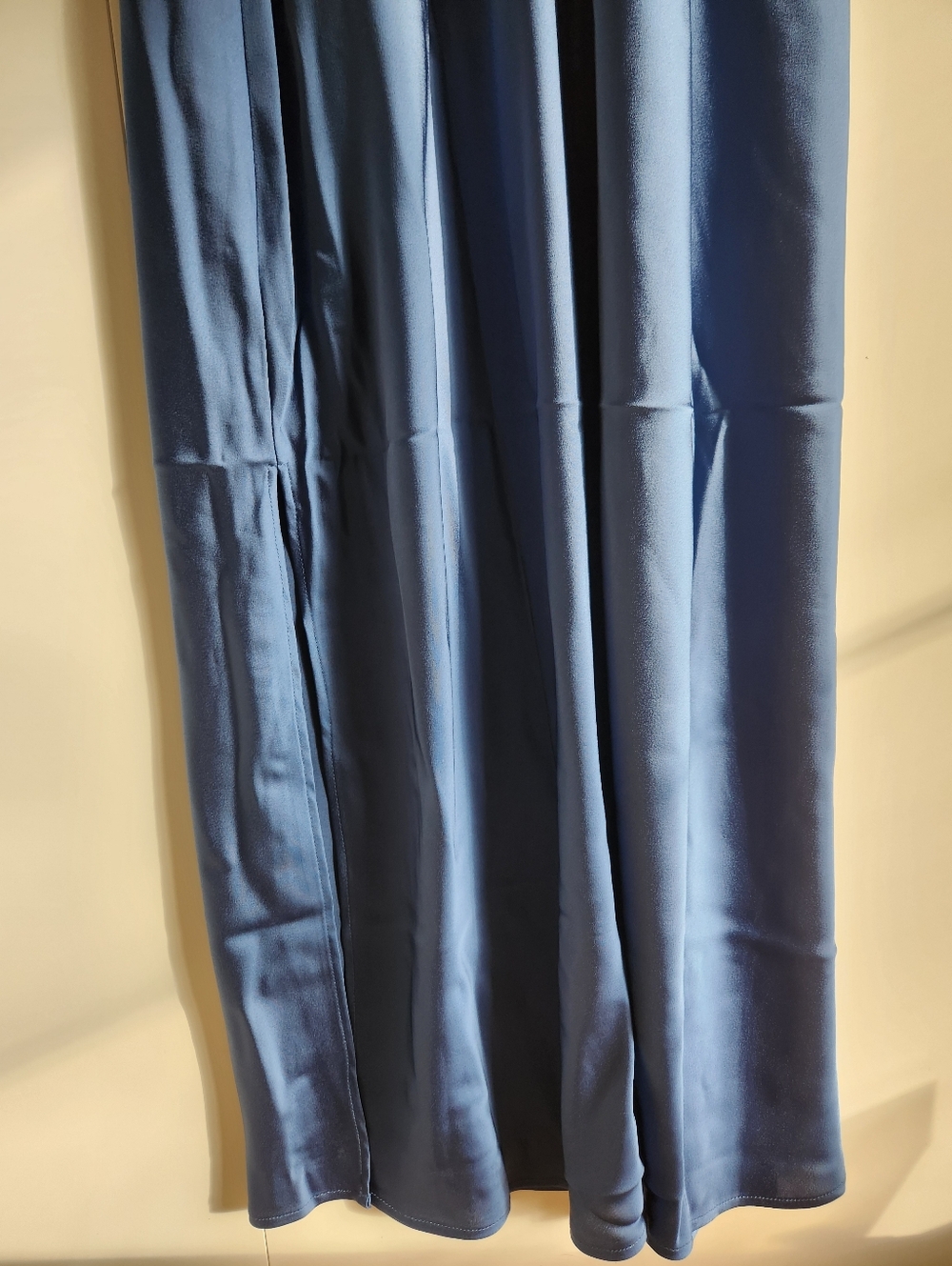 A New Day Blue Satin Maxi Dress XL Tie Back Slip Dress Elegant Minimalist NWT - Picture 8 of 9